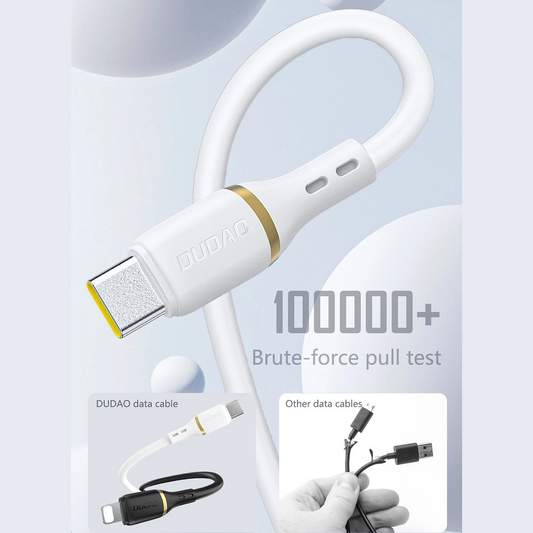 Câble de données et de charge USB-C - USB-C Dudao L25C, 30W, 1m, Blanc