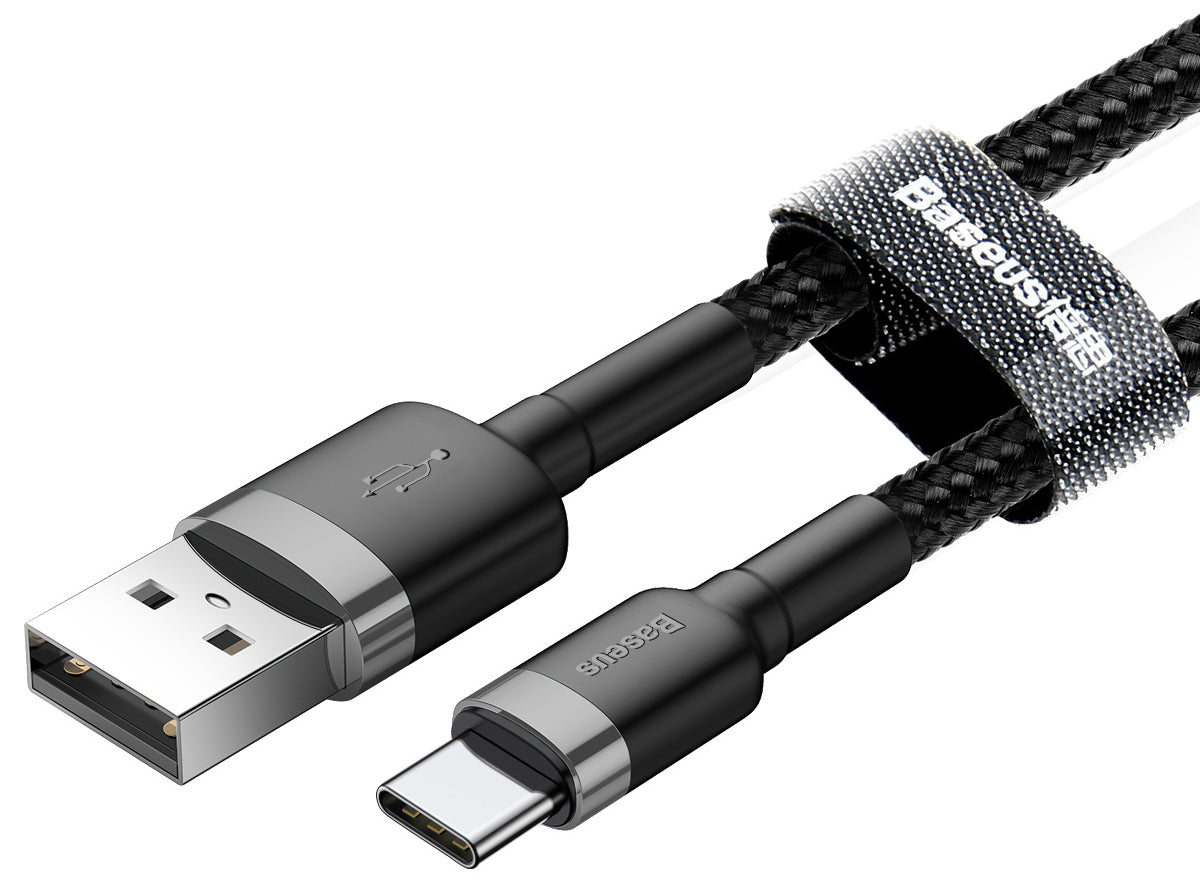 USB-A to USB-C Data and Charging Cable Baseus Cafule, 60W, 1m, Gray CATKLF-BG1