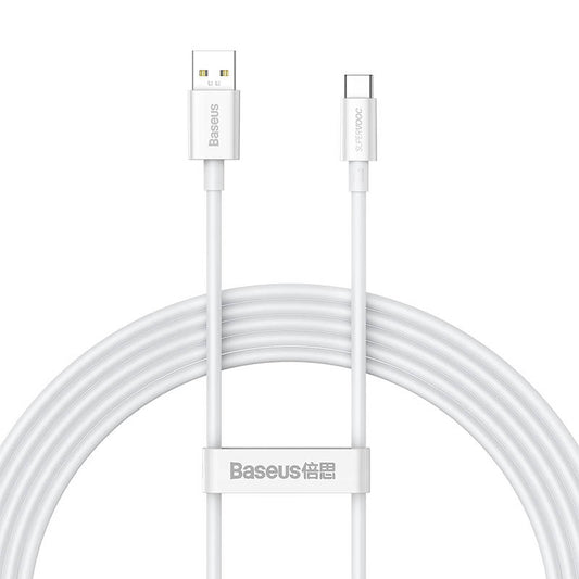 Data and Charging Cable USB-A - USB-C Baseus Superior Series, 65W, 2m, White CAYS000901 CAYS000901