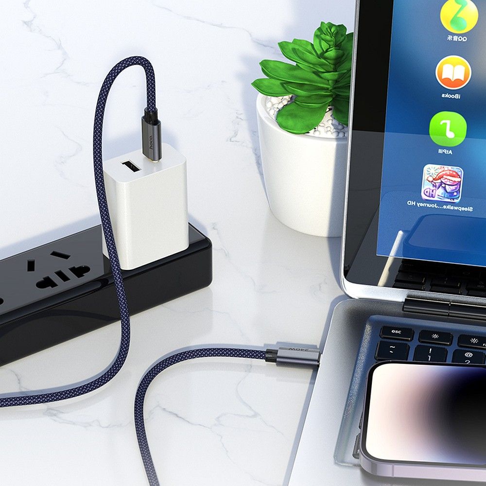 Câble de Données et de Charge USB-C - USB-C HOCO U134, 240W, 1.8m, Gris