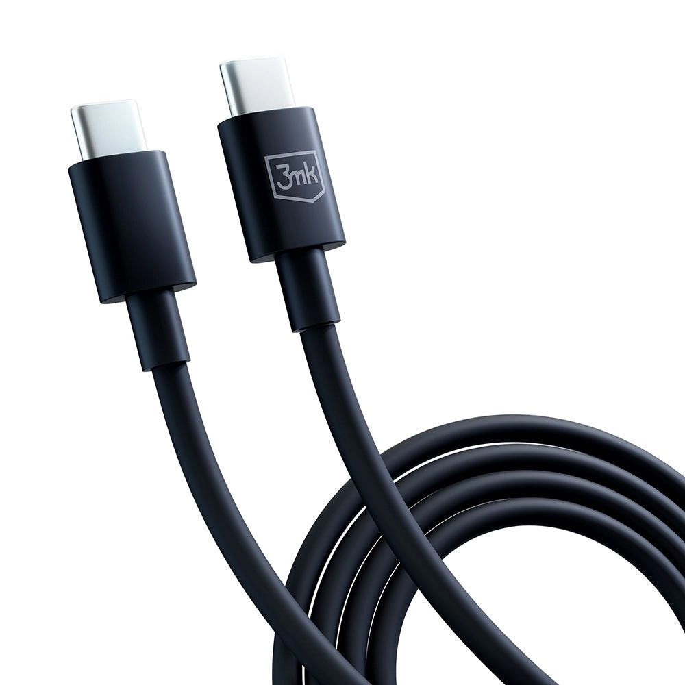 Câble de Données et de Charge USB-C - USB-C 3MK Hyper, 100W, 1.2m, Noir