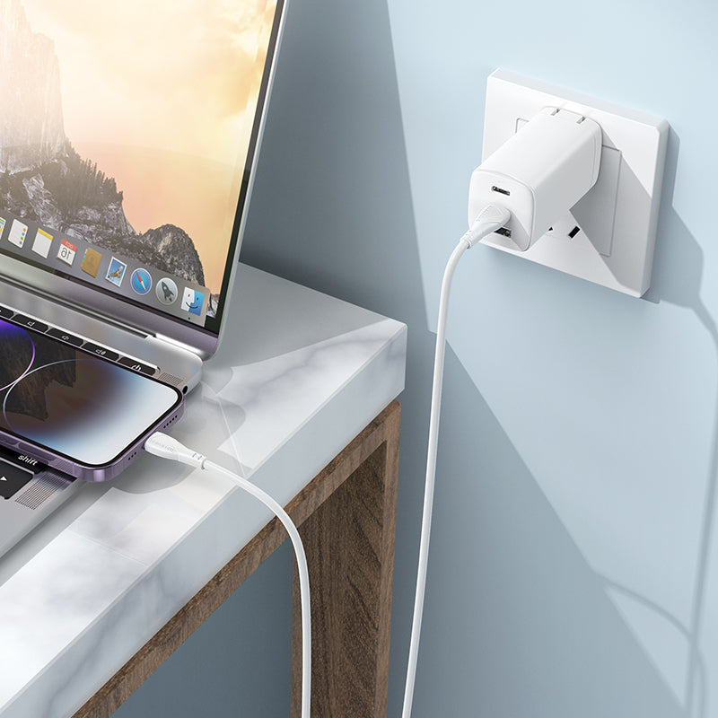 Câble de Données et de Charge USB-C - Lightning Borofone BX121 Energy, 27W, 1m, Blanc