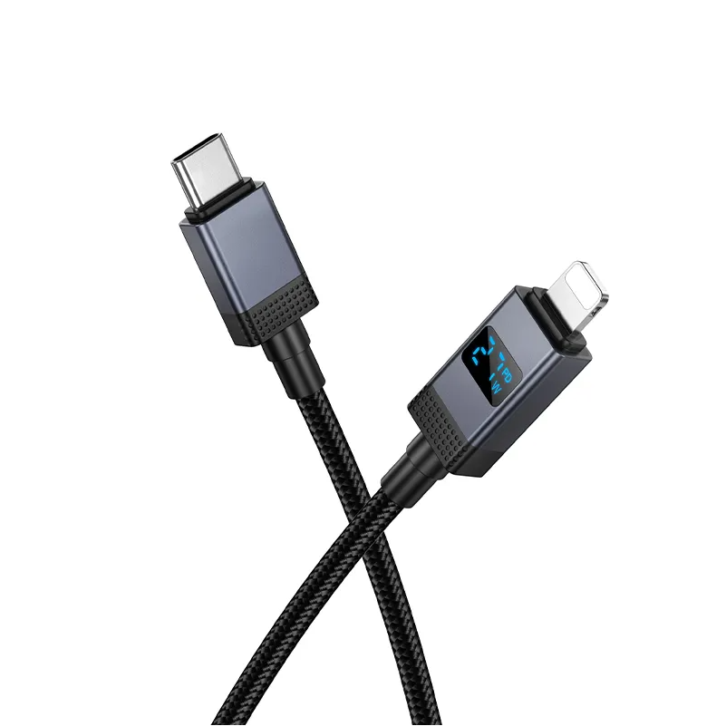 Câble de Données et de Charge USB-C - Lightning HOCO X118 Display, 27W, 1m, Noir