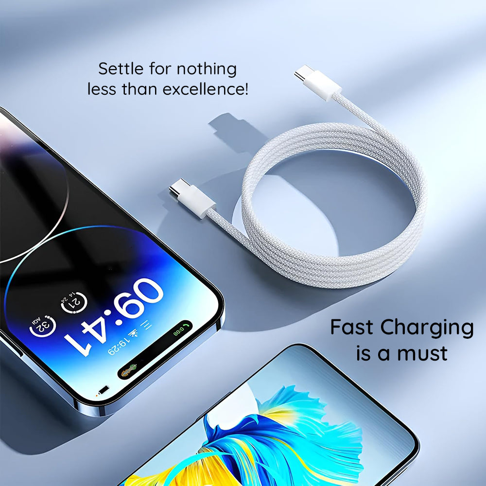 Daten- und Ladekabel USB-C - USB-C Lito LD04CC, 60W, 2m, Weiß