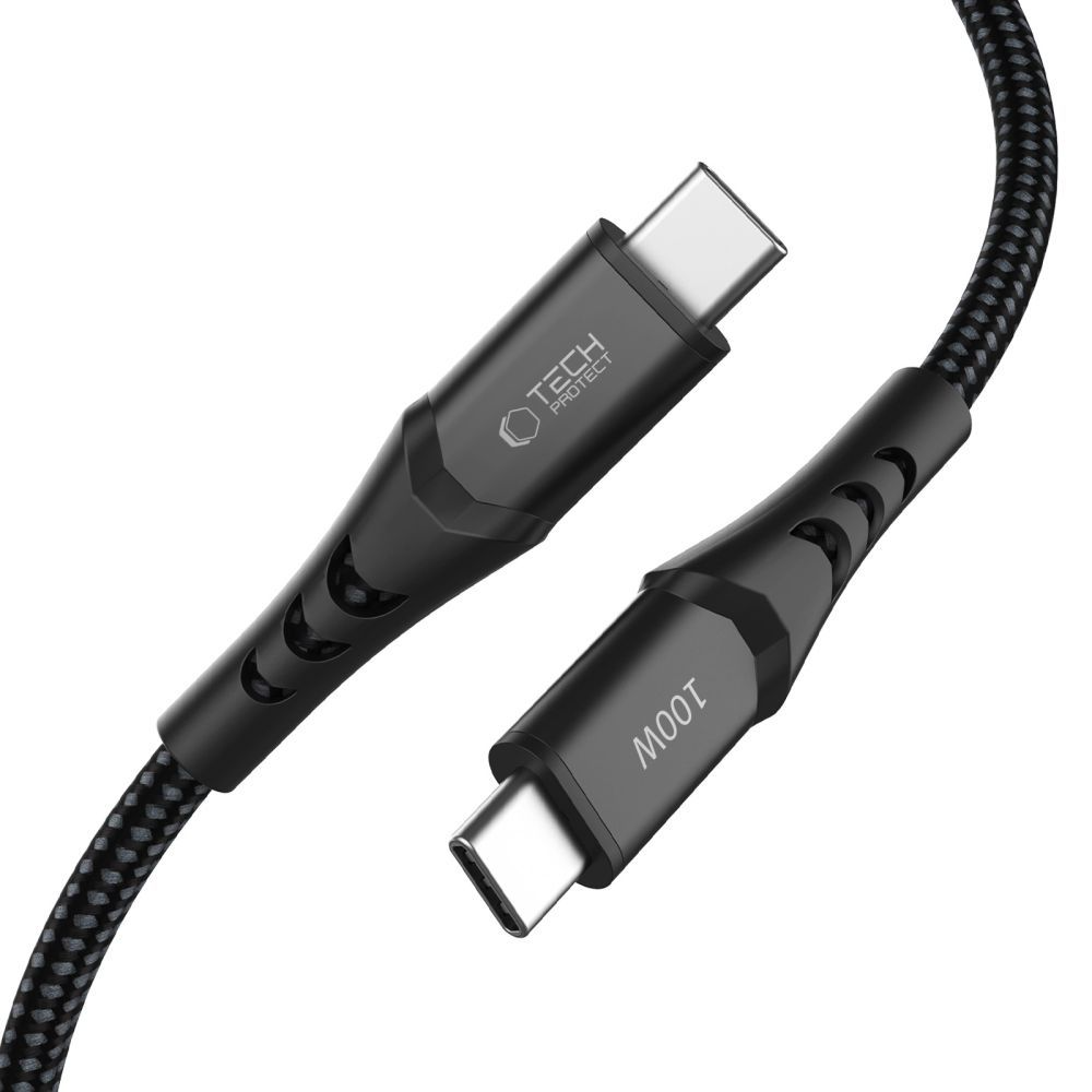 Câble de données et de charge USB-C - USB-C Tech-Protect UB11T Ultraboost, 100W, 1m, Noir
