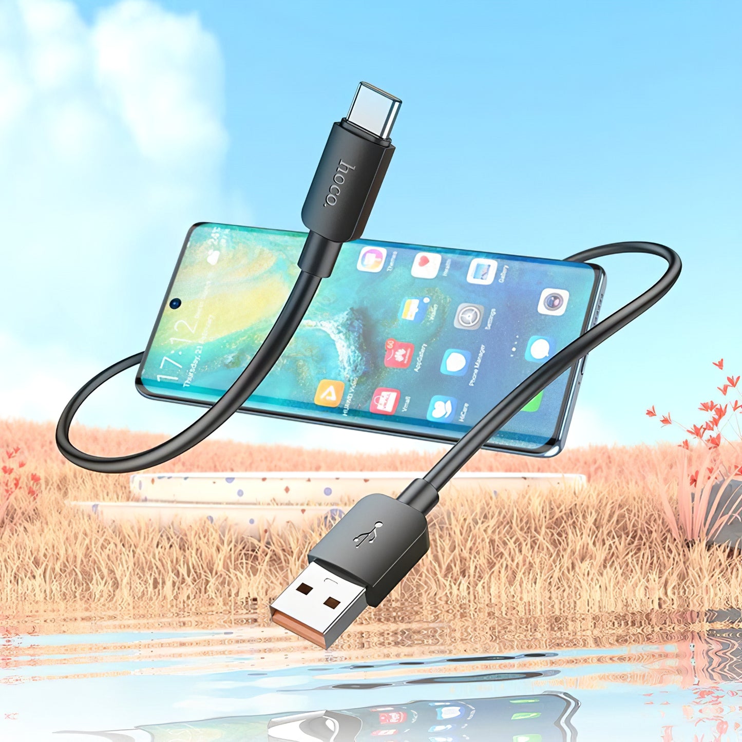 Daten- und Ladekabel USB-A - USB-C HOCO X96, 100W, 1m, Schwarz