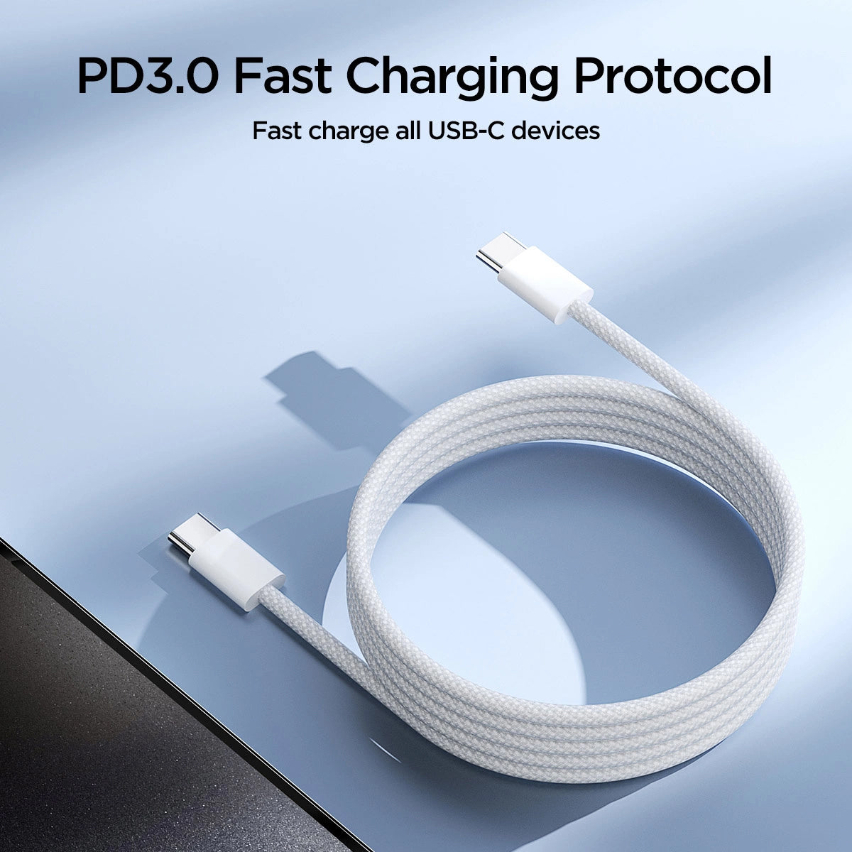 Câble de données et de charge USB-C - USB-C Joyroom S-A45, 60W, 1m, blanc