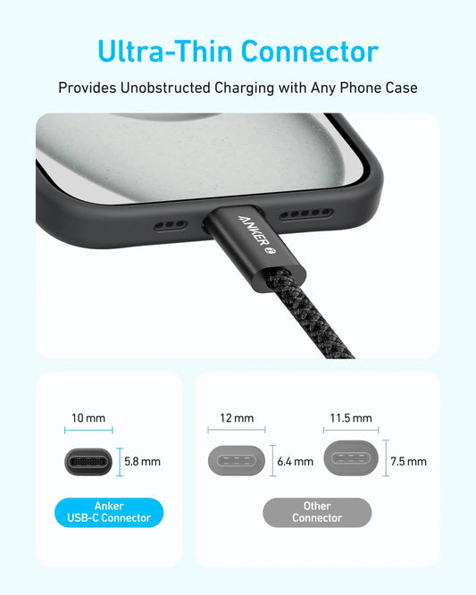 USB-C Data and Charging Cable - USB-C Anker Zolo, 240W, 1m, Black A8060H11