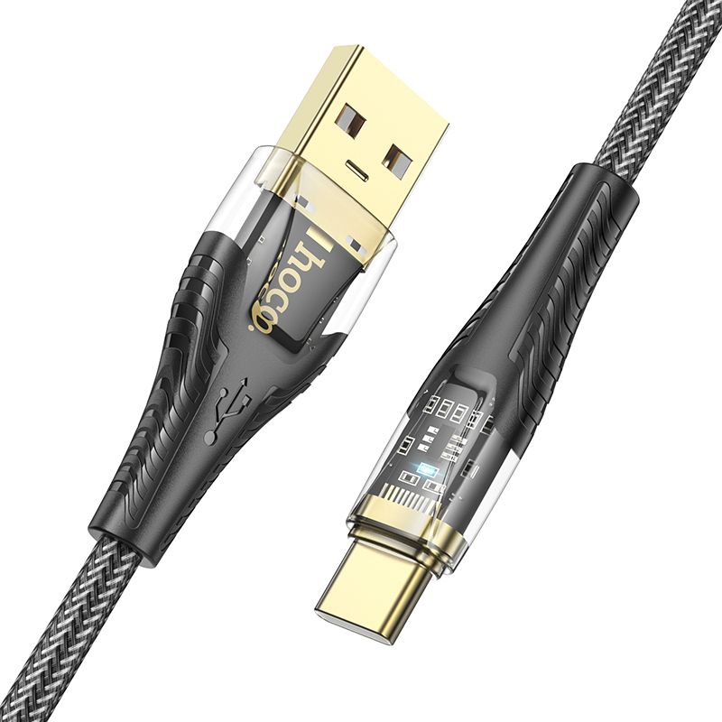 Câble de Données et de Charge USB-A - USB-C HOCO U121, 18W, 1.2m, Noir