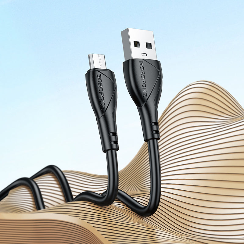 Daten- und Ladekabel USB-A - microUSB Borofone BX121 Energy, 18W, 1m, Schwarz