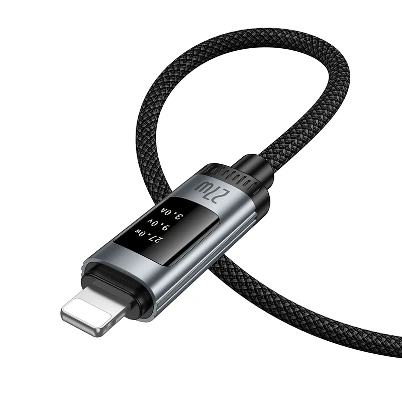 Câble de Données et de Charge USB-C - Lightning HOCO Display U148, 27W, 1.2m, Noir