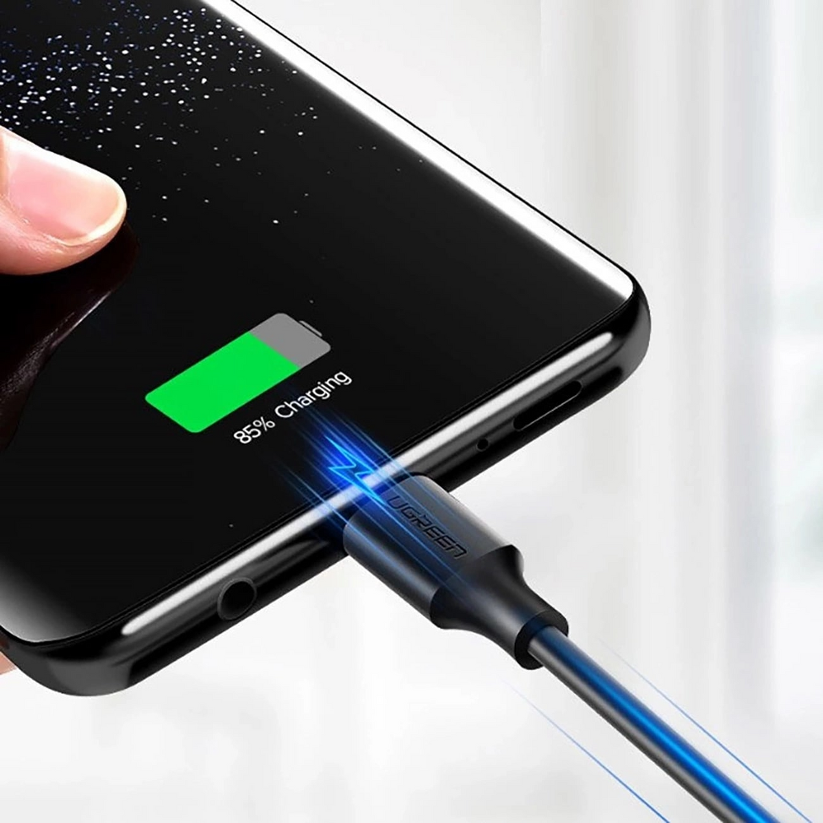 Câble de Données et de Charge USB-A - USB-C UGREEN US184, 18W, 0.5m, Noir