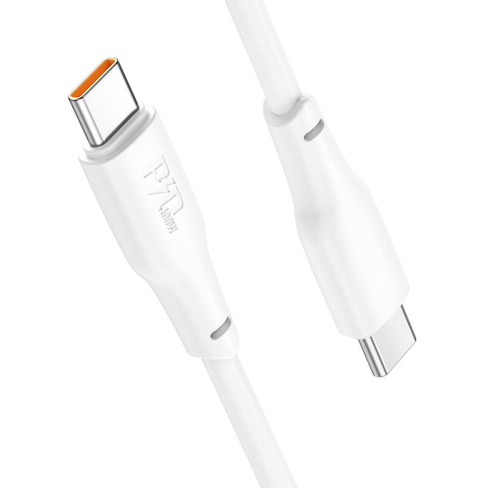 Câble de données et de charge USB-C - USB-C HOCO X93, 100W, 1m, blanc