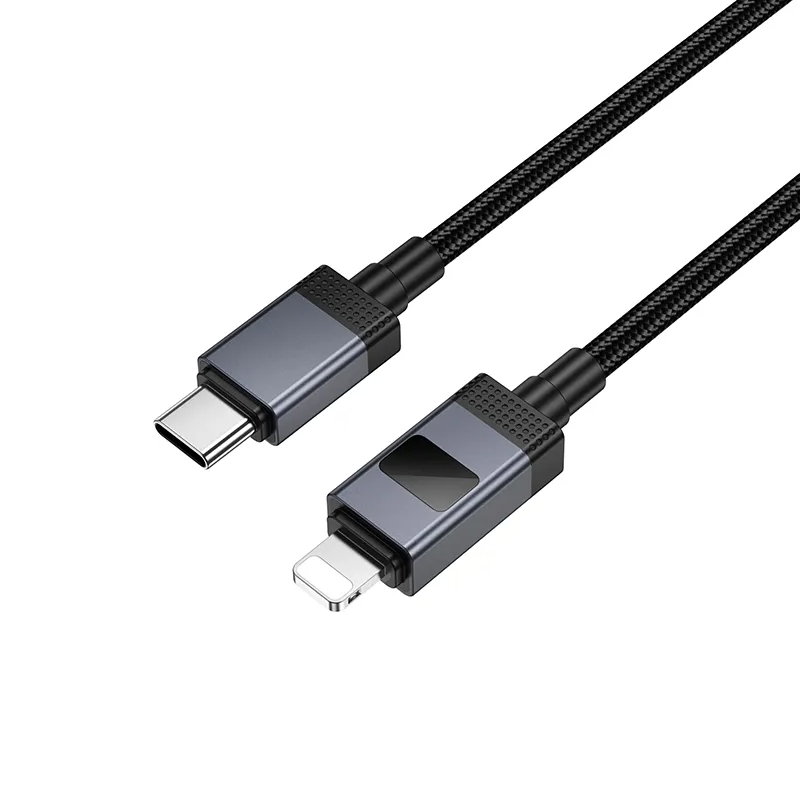 Câble de Données et de Charge USB-C - Lightning HOCO X118 Display, 27W, 1m, Noir