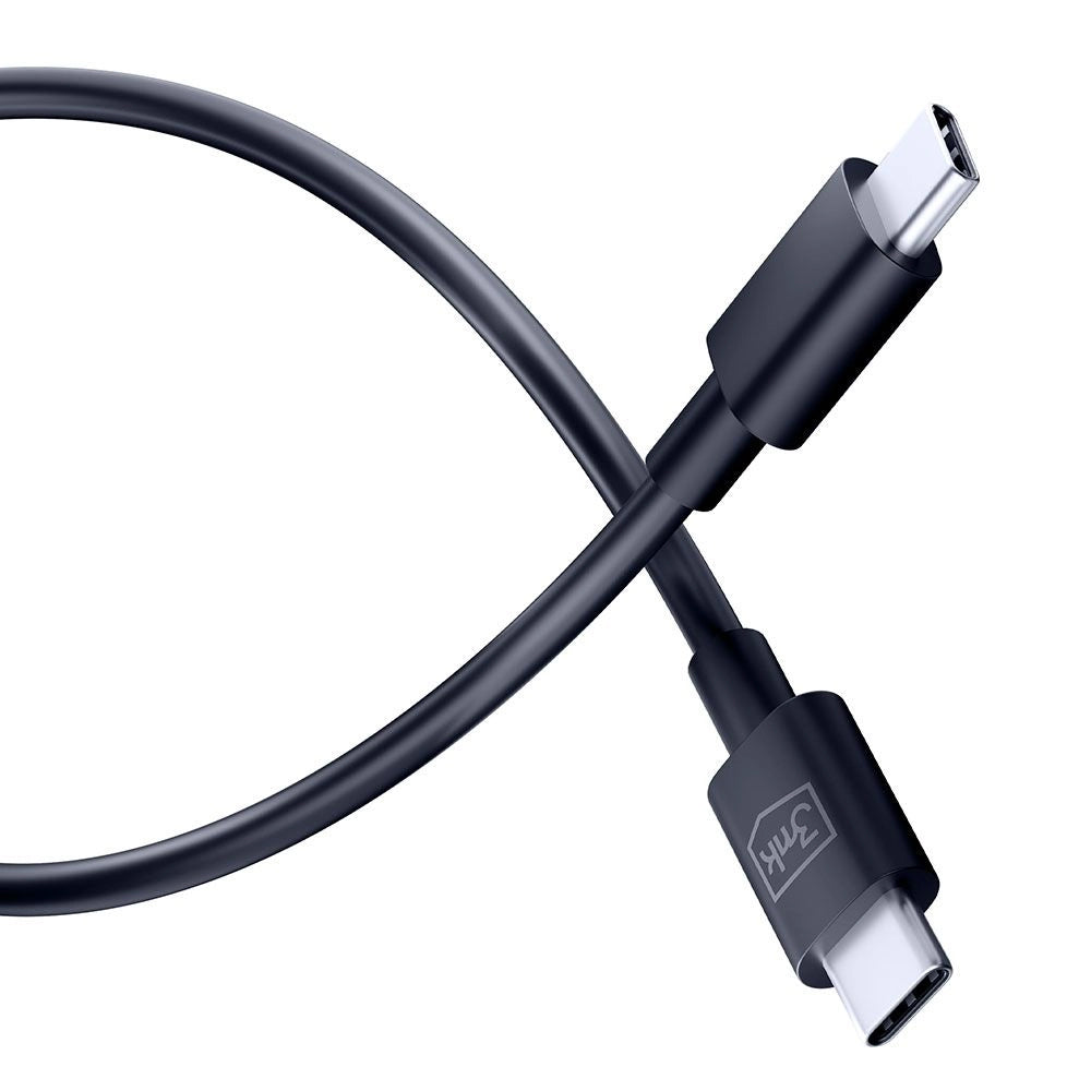 Câble de Données et de Charge USB-C - USB-C 3MK Hyper, 100W, 1.2m, Noir