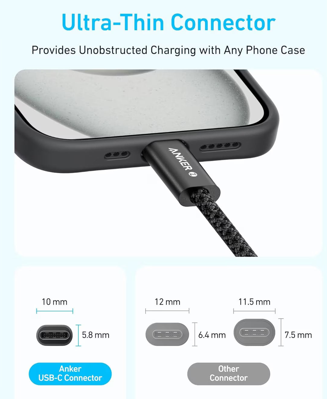 USB-C Data and Charging Cable - USB-C Anker Zolo, 240W, 1m, White A8060H21