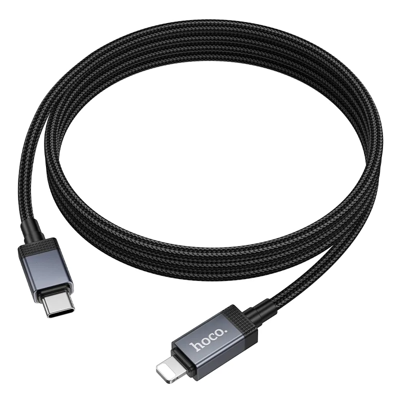 Câble de Données et de Charge USB-C - Lightning HOCO X118 Display, 27W, 1m, Noir