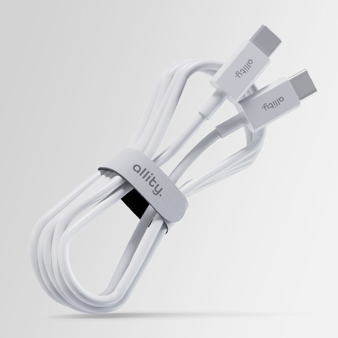 Câble de Données et de Charge USB-C - USB-C Allity. AUC-03, 100W, 2m, Blanc