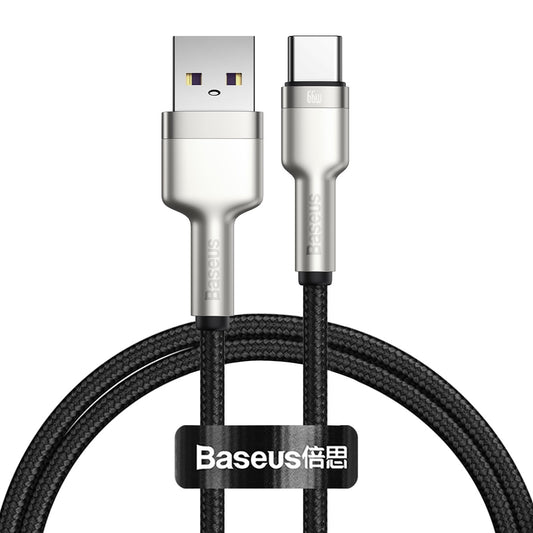 Daten- und Ladekabel USB-A - USB-C Baseus Cafule Metal Series, 66W, 1m, Schwarz CAKF000101 CAKF000101