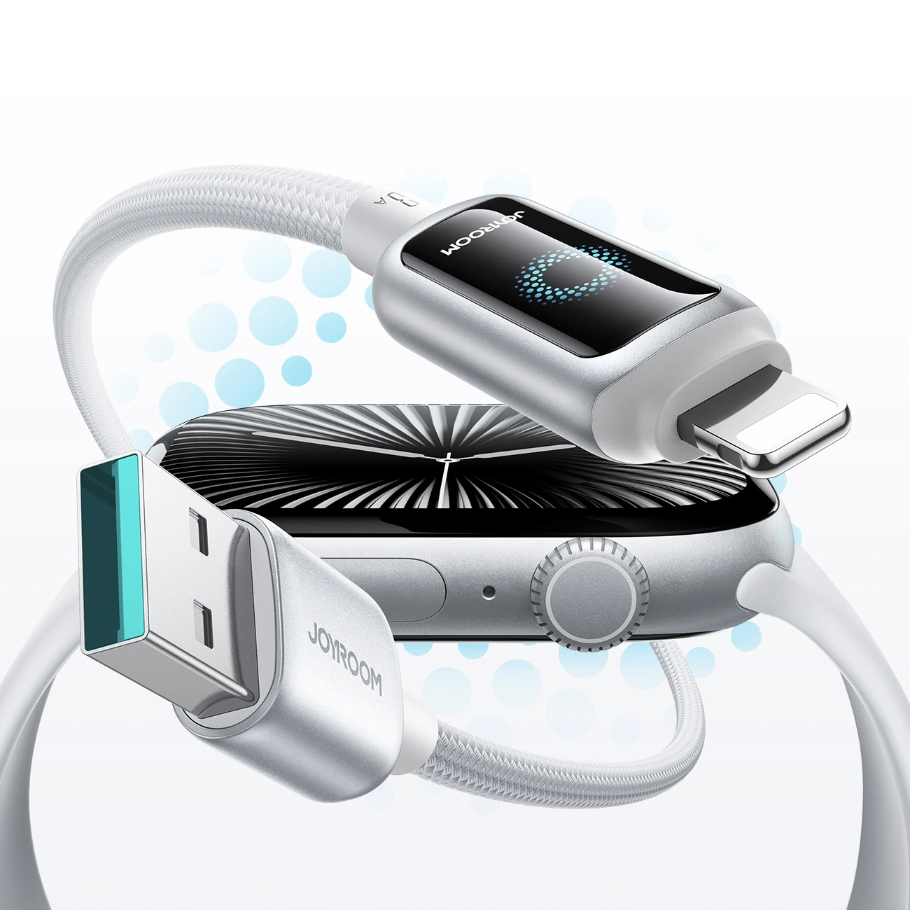 Câble de données et de charge USB-A - Lightning Joyroom S-A55 StarFlight Display, 18W, 1.2m, Blanc