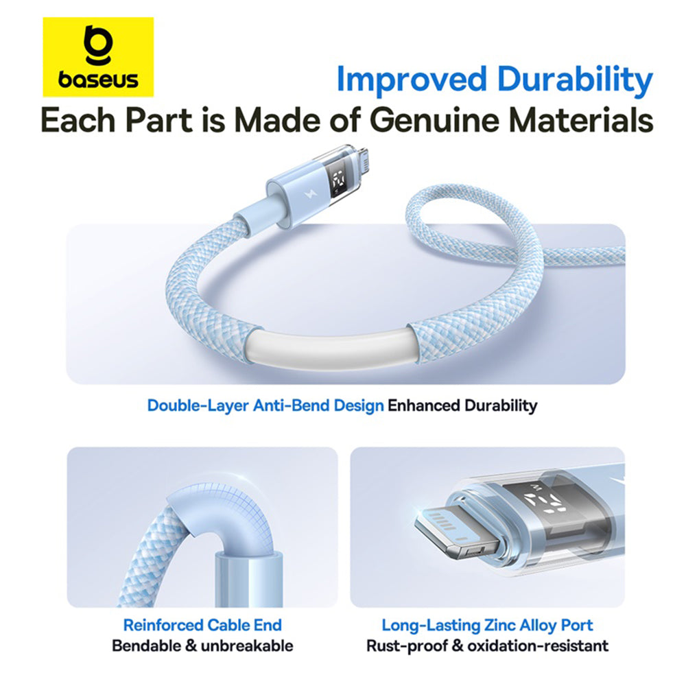 Câble de Données et de Charge USB-A - Lightning Baseus Display 2, 12W, 1m, Bleu P10382700311-00