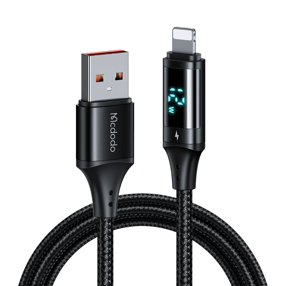 Câble de Données et de Charge USB-A - Lightning McDodo CA-1060 Display, 12W, 1.2m, Noir