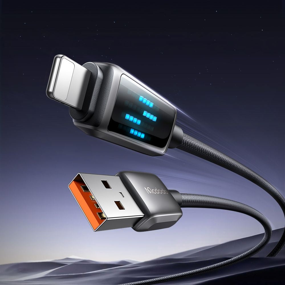 Câble de Données et de Charge USB-A - Lightning McDodo CA-5250 Display, 18W, 1.2m, Noir