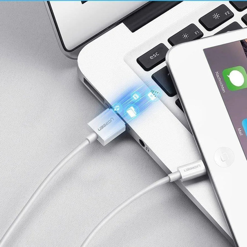 Daten- und Ladekabel USB-A - Lightning UGREEN US155 (20730), 18W, 2m, Weiß