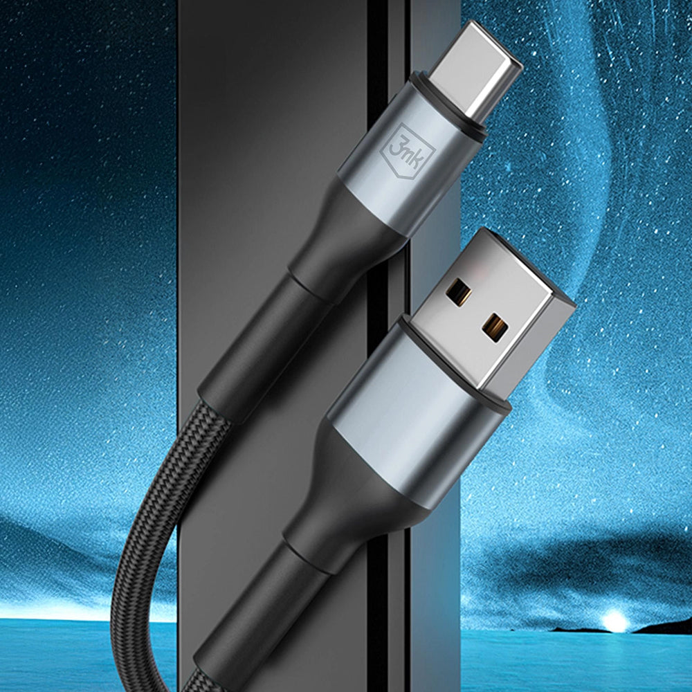 Daten- und Ladekabel USB-A - USB-C 3MK Hyper N, 18W, 1m, Schwarz