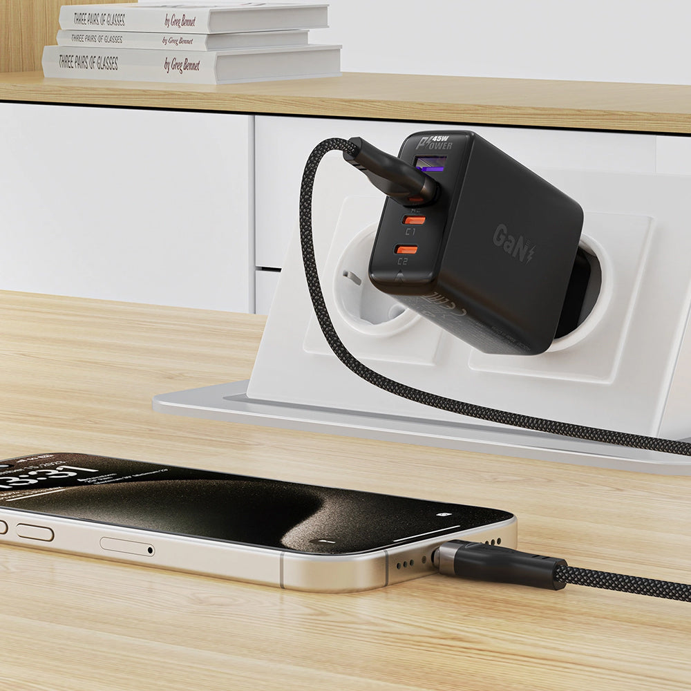 Daten- und Ladekabel USB-A - USB-C Acefast C11-04, 18W, 1.2m, Schwarz