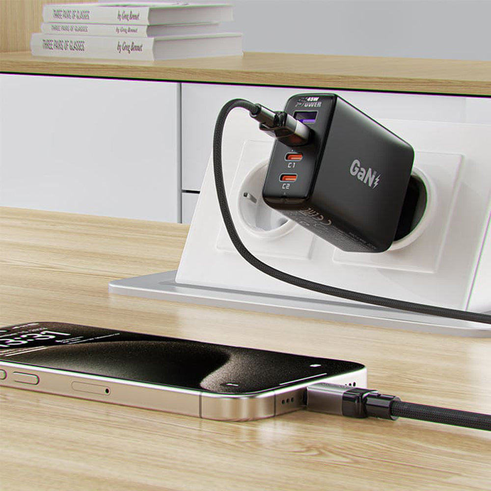 Câble de Données et de Charge USB-A - USB-C Acefast C9-04, 18W, 1.2m, Noir