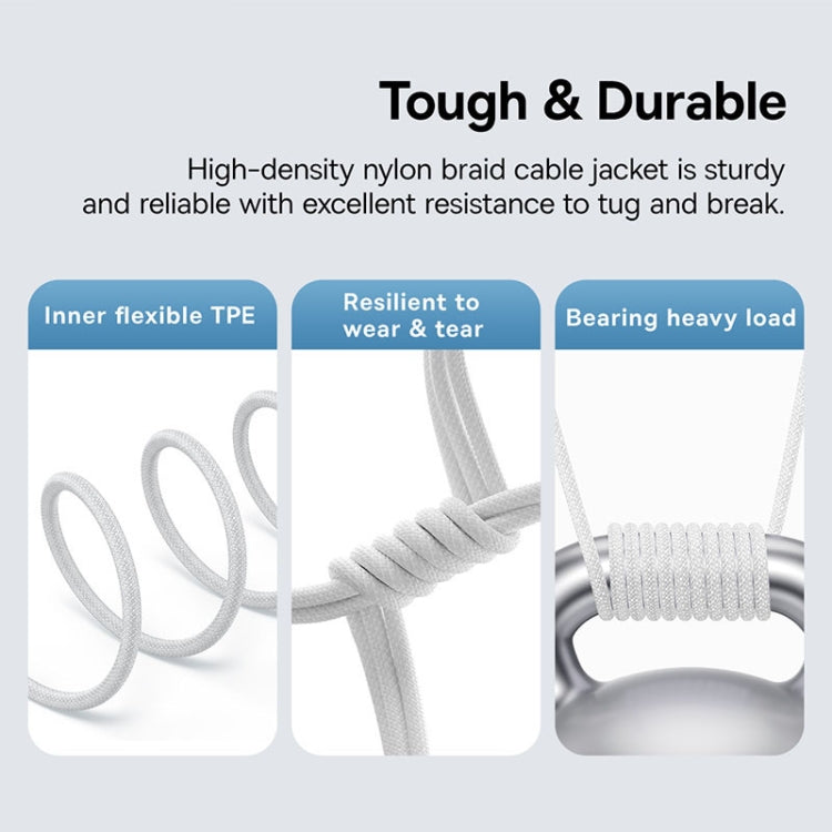 Câble de Données et de Charge USB-A - USB-C Baseus Gem, 100W, 2m, Blanc P10373002211-01