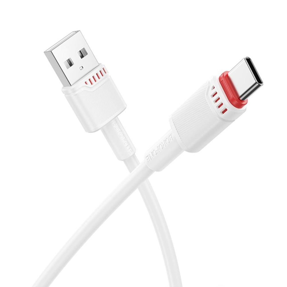 Câble de Données et de Charge USB-A - USB-C Borofone BX110 Beneficio, 18W, 1m, Blanc