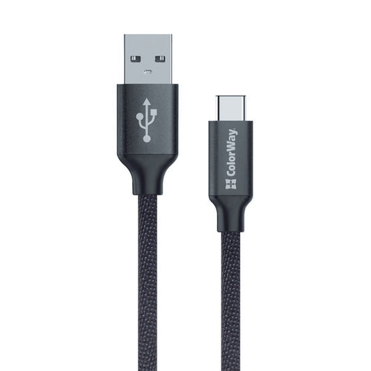 Câble de Données et de Charge USB-A - USB-C ColorWay CW-CBUC003, 18W, 1m, Noir