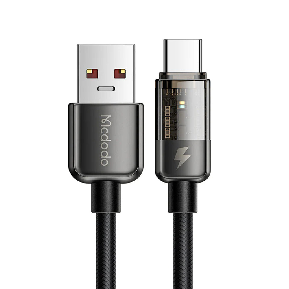USB-A to USB-C McDodo CA-3150 Auto Power Off Data and Charging Cable, 100W, 1.2m, Black