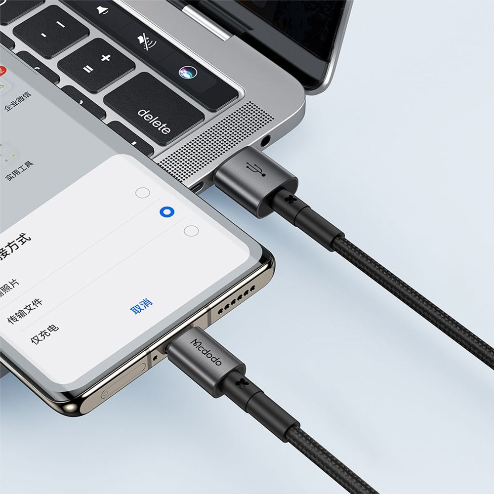 Câble de Données et de Charge USB-A - USB-C McDodo CA-3590, 100W, 1.2m, Noir