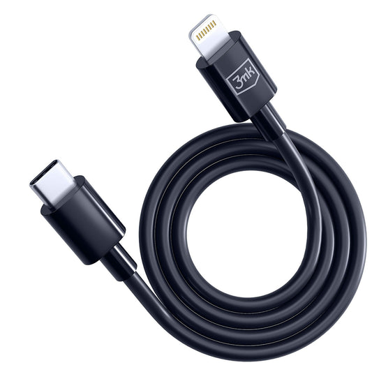 Daten- und Ladekabel USB-C - Lightning 3MK Hyper, 20W, 1.2m, Schwarz