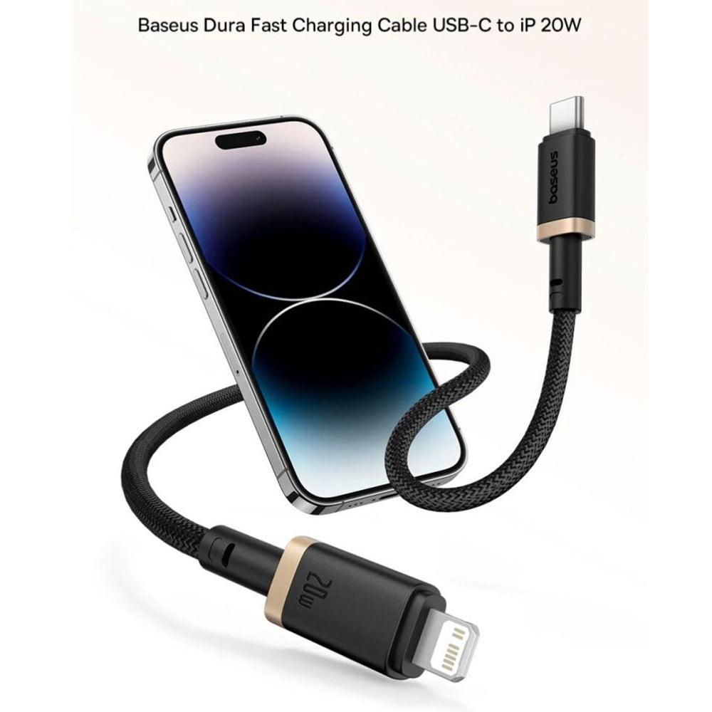 Câble de Données et de Charge USB-C - Lightning Baseus Dura Series, 20W, 2m, Rouge Noir E0420802