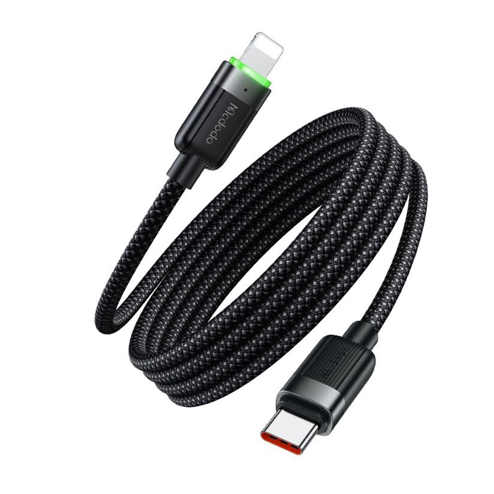 USB-C - Lightning McDodo CA-2010 Selbstwickelndes Daten- und Ladekabel, 36W, 1,2m, Schwarz