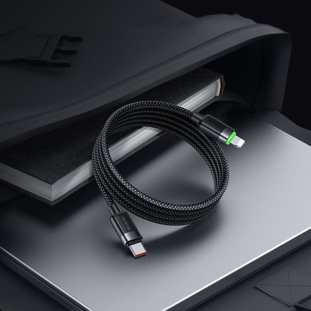 USB-C - Lightning McDodo CA-2010 Selbstwickelndes Daten- und Ladekabel, 36W, 1,2m, Schwarz