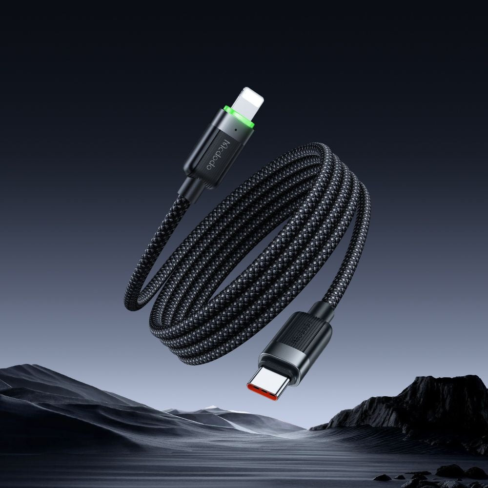 USB-C - Lightning McDodo CA-2010 Selbstwickelndes Daten- und Ladekabel, 36W, 1,2m, Schwarz