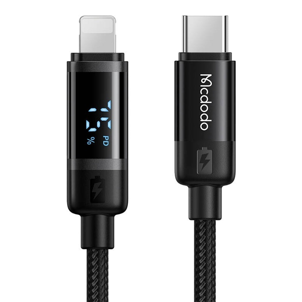 USB-C to Lightning McDodo CA-5210 Bat Display Data and Charging Cable, 36W, 1.2m, Black