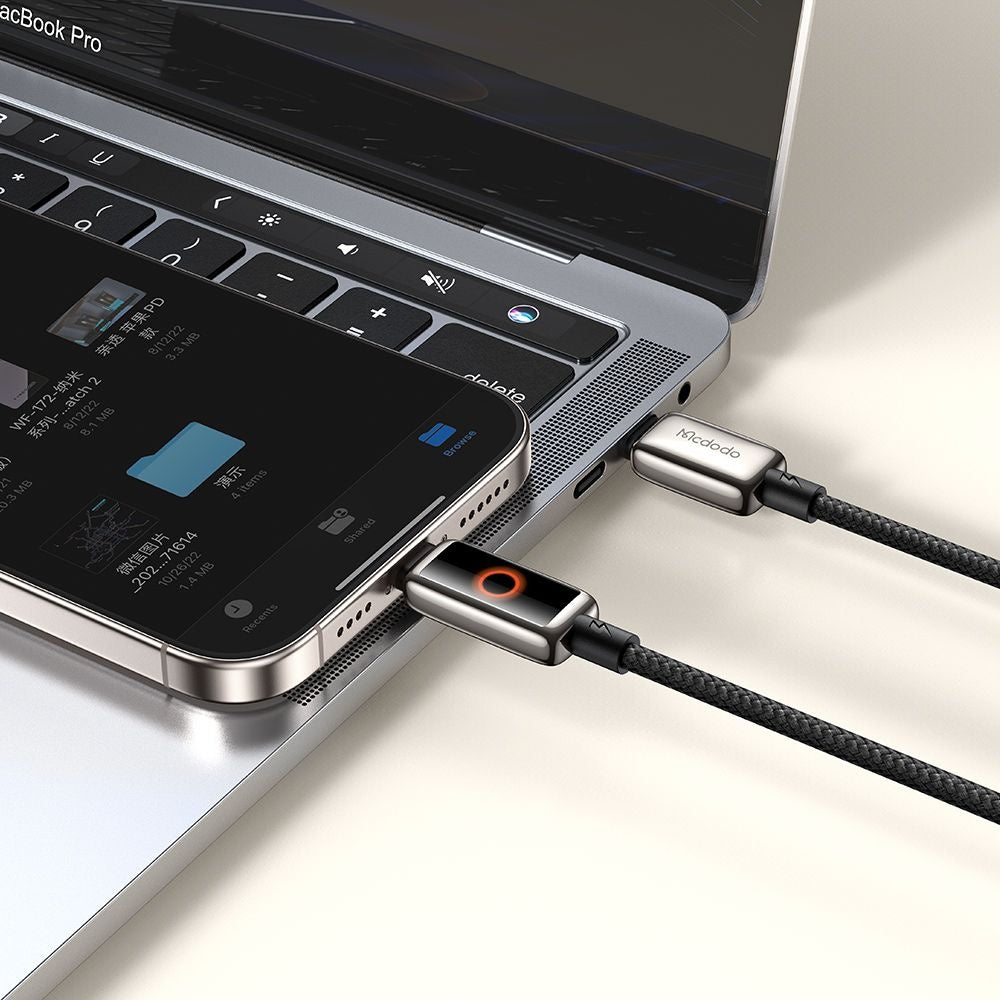 Daten- und Ladekabel USB-C - Lightning McDodo CA-6670 Auto Power Off, 36W, 1.2m, Schwarz