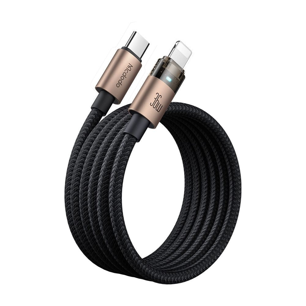Câble de Données et de Charge USB-C - Lightning McDodo CA-6941, 36W, 1.2m, Doré