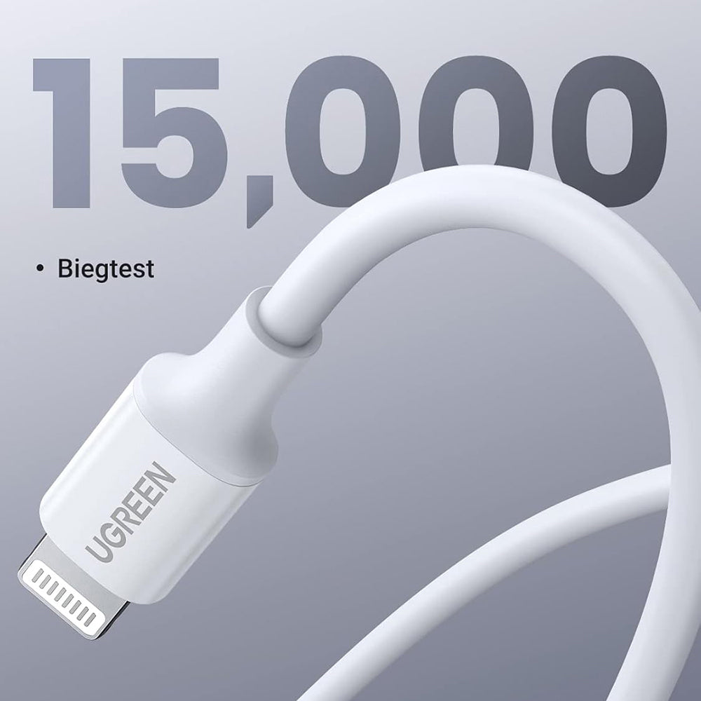 USB-C - Lightning Lade- und Datenkabel UGREEN US171 (10493), 20W, 1m, Weiß