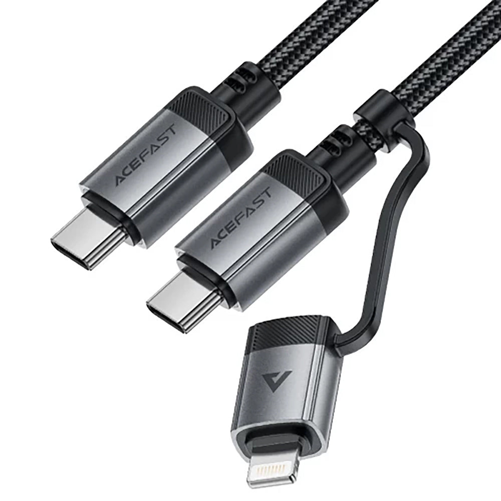 Câble de Données et de Charge USB-C - Lightning / USB-C Acefast C20-01, 60W, 1.2m, Noir