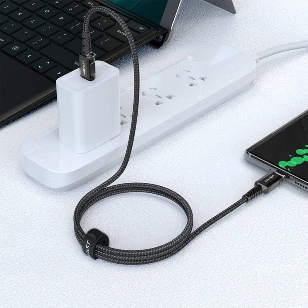 Câble de Données et de Charge USB-C - USB-C Acefast C1-03, 60W, 1.2m, Noir