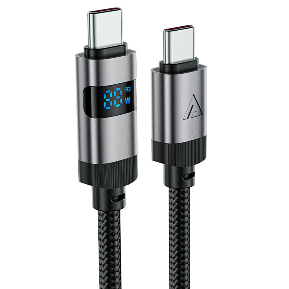 Daten- und Ladekabel USB-C - USB-C Acefast C15-03 Display, 60W, 1.2m, Schwarz