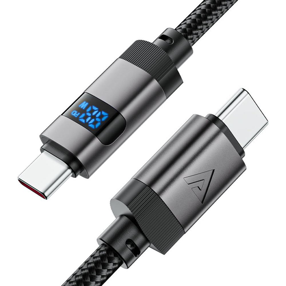 Daten- und Ladekabel USB-C - USB-C Acefast C15-03 Display, 60W, 1.2m, Schwarz
