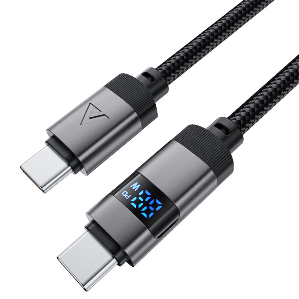 Daten- und Ladekabel USB-C - USB-C Acefast C15-03 Display, 60W, 1.2m, Schwarz